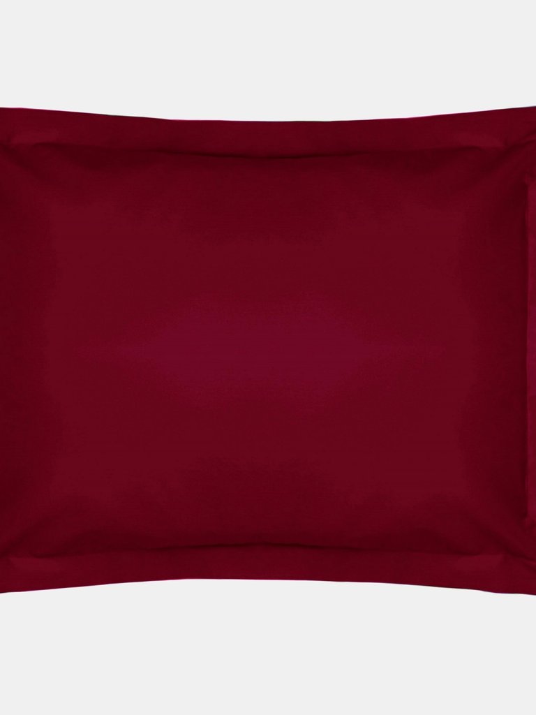 Easycare Percale Oxford Pillowcase, One Size - Red - Red