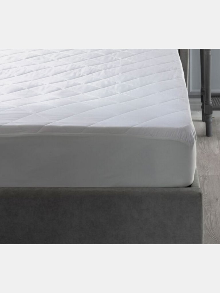 Hotel Suite Quilted Mattress Protector White - 190 cm x 122 cm - White