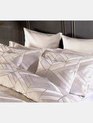 Seve Jacquard Duvet Set Taupe - King/UK - Superking