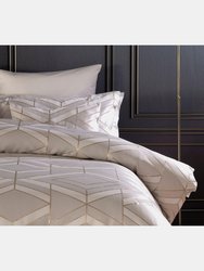 Seve Jacquard Duvet Set Taupe - Queen/UK King