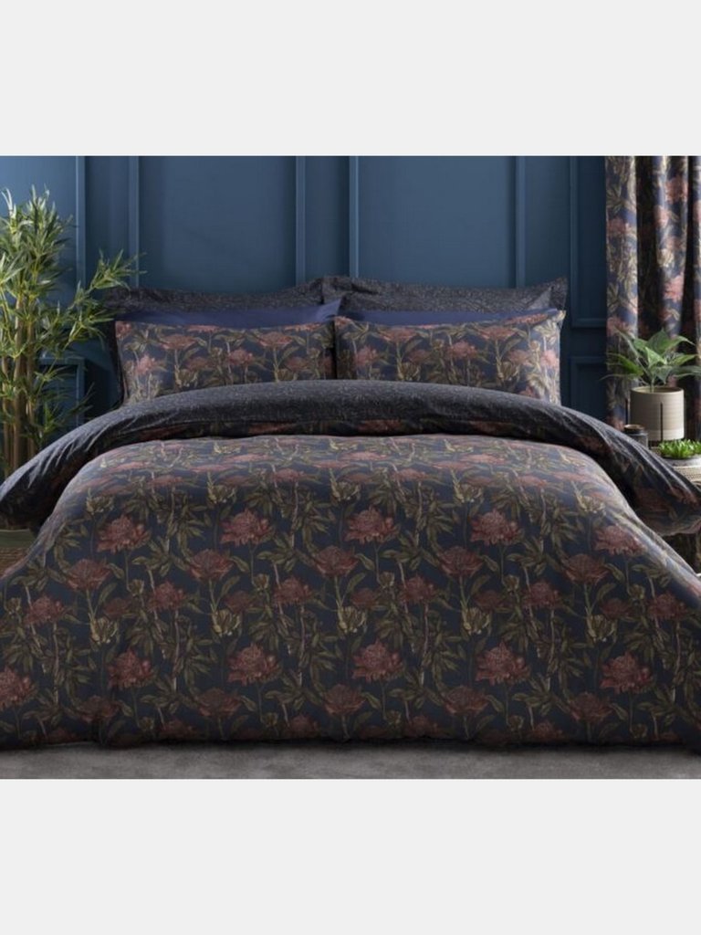 Wild Garden Duvet Set Full (UK - Double) - Navy/Pink - Navy/Pink