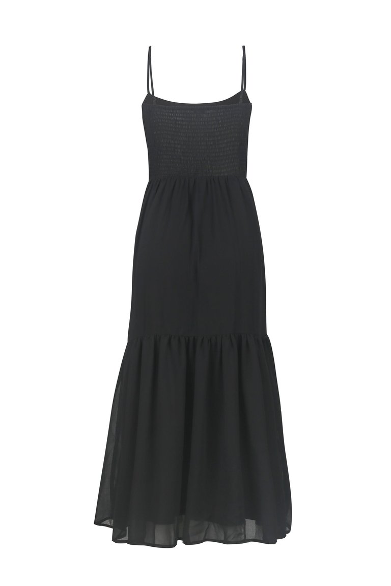 Alice Flounce Hem Dress- Black