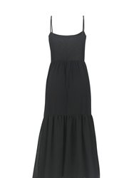 Alice Flounce Hem Dress- Black