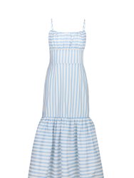 Arianna Stripe Midi Dress- Blue Stripe - Blue Stripe