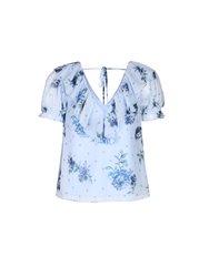 Blossom Blouse- Dusty Blue Floral