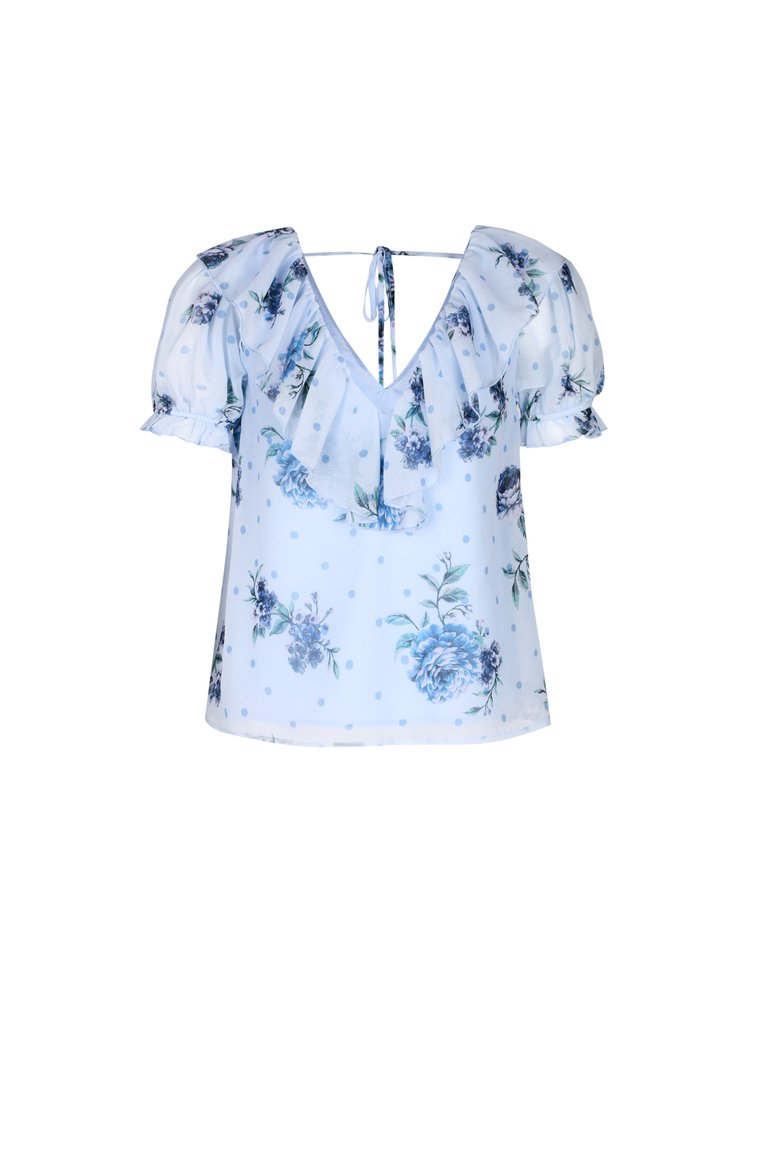 Blossom Blouse- Dusty Blue Floral