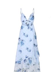 Blossom Midi Dress- Dusty Blue Floral