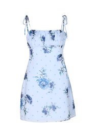 Blossom Mini Dress- Dusty Blue Floral