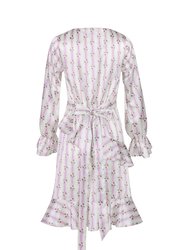 Greta Wrap Dress - Floral Stripe