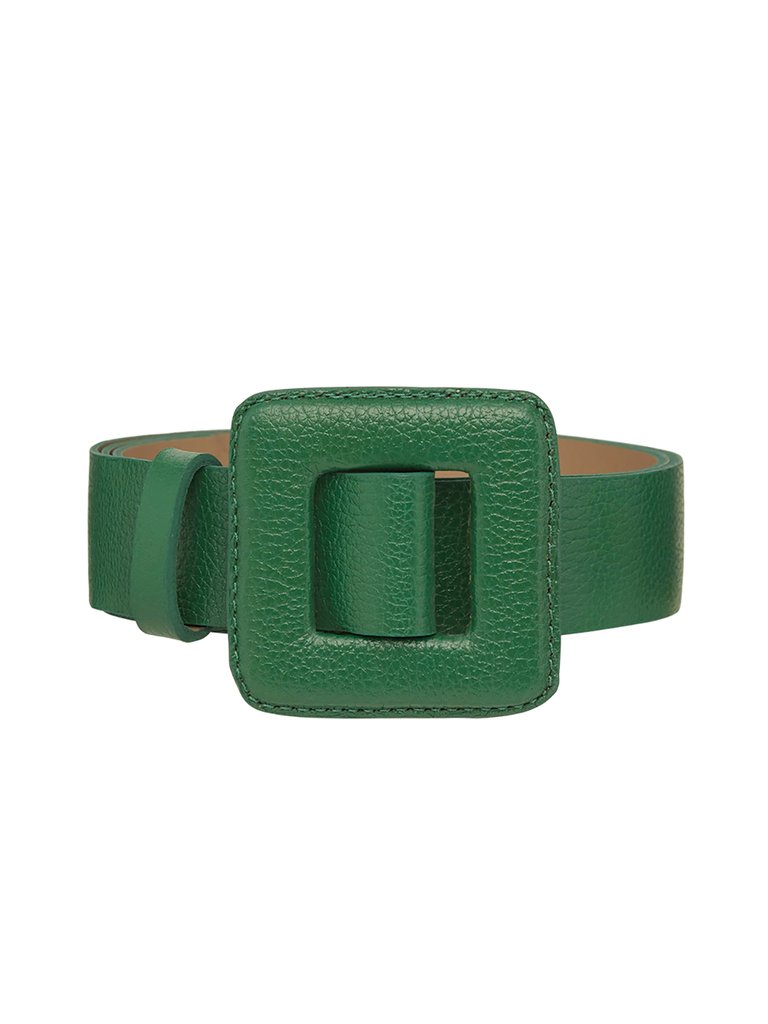 Midi Square Buckle Belt - Emerald Green - Emerald Green