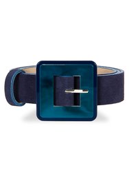 Mini Square Acrylic Buckle Belt - Navy - Navy