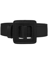 Mini Square Floater Buckle Belt - Black - Black