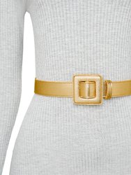Mini Square Metallic Buckle Belt - Gold