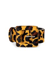 Square Buckle Belt - Caramel Leopard - Caramel Leopard