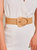 Straw Elastic Belt With Triangle Buckle - Beige