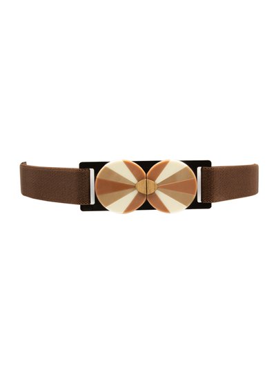 BeltBe Stretch Belt with Acrylic Buckle - Brown Circles product