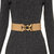 Stretch Belt With Gold Metal Knot Buckle - Beige