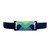 Stretch Belt with Multicolor Acrylic Buckle - Navy Blue - Black