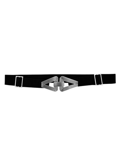 BeltBe Stretch Belt With Silver Metal Triangular Buckle - Black product