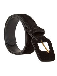 Suede Rectangle Buckle Belt - Black