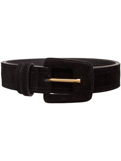 BeltBe Suede Rectangle Buckle Belt - Black product
