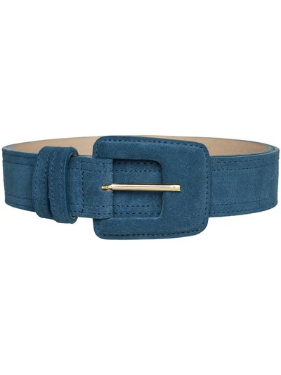 BeltBe Suede Rectangle Buckle Belt - Navy Blue product