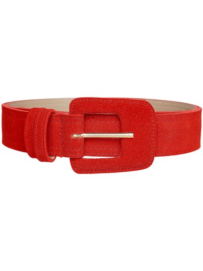 BeltBe Suede Rectangle Buckle Belt - Red product