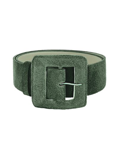 BeltBe Suede Square Buckle Belt - Army Green product