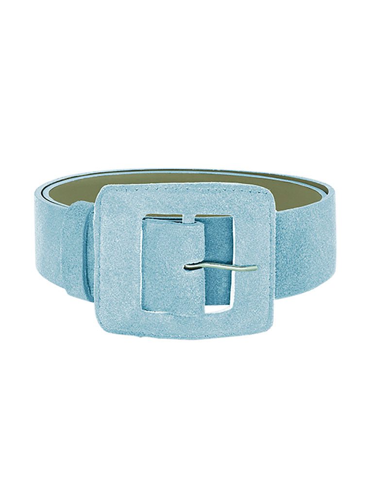 Suede Square Buckle Belt - Baby Blue - Baby Blue