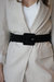 Suede Square Buckle Belt - Black