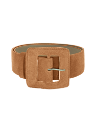 Suede Square Buckle Belt - Caramel - Caramel