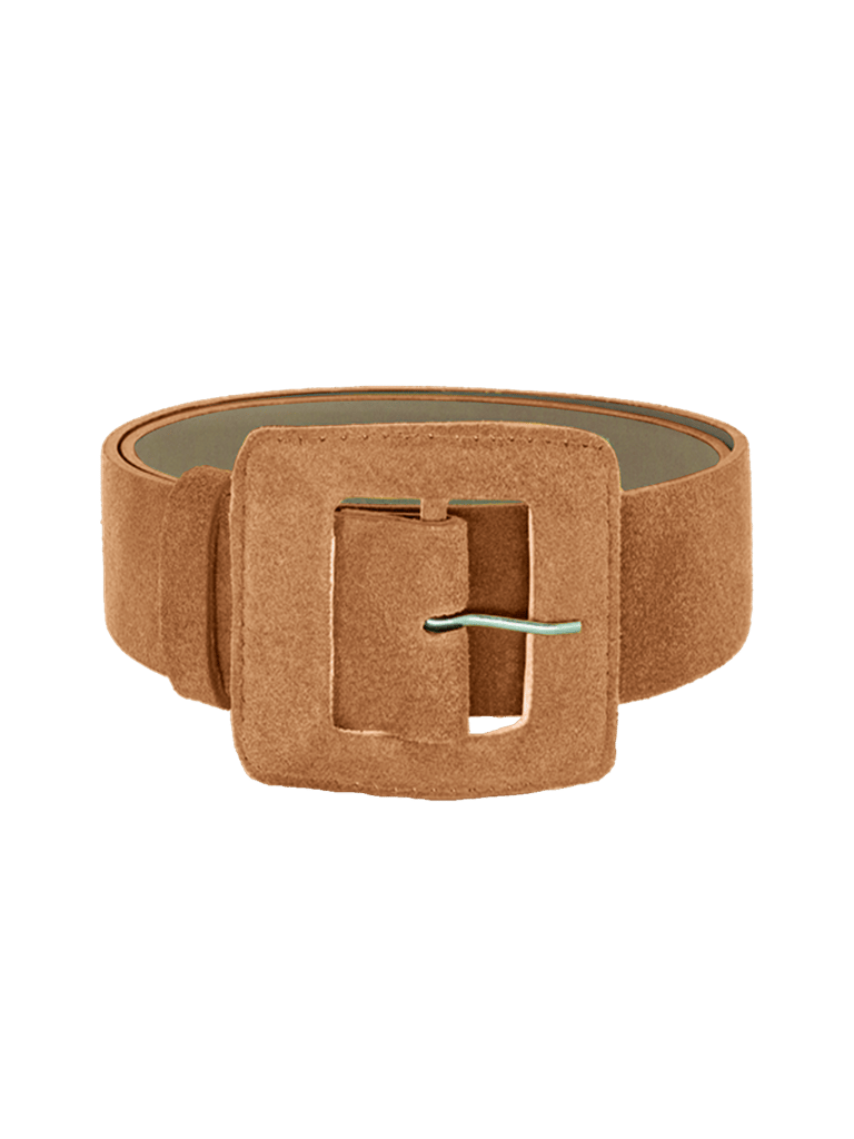 Suede Square Buckle Belt - Caramel - Caramel