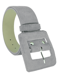 Suede Square Buckle Belt - Gray