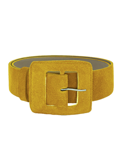 BeltBe Suede Square Buckle Belt - Mustard product