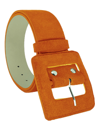 Suede Square Buckle Belt - Orange