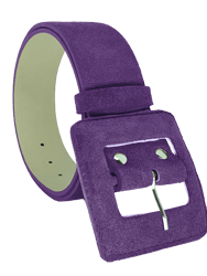 Suede Square Buckle Belt - Purple