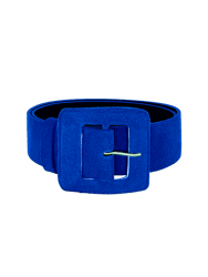 Suede Square Buckle Belt - Royal Blue - Royal Blue