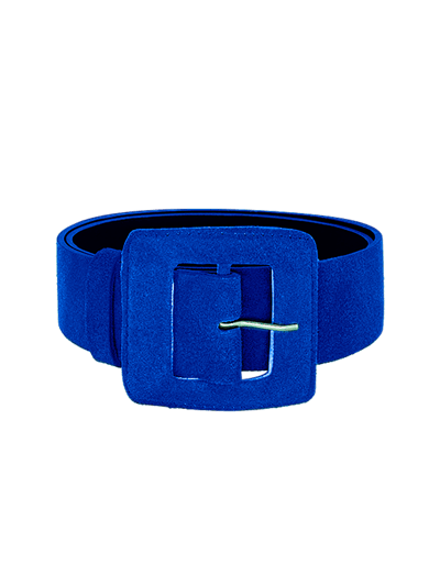 BeltBe Suede Square Buckle Belt - Royal Blue product