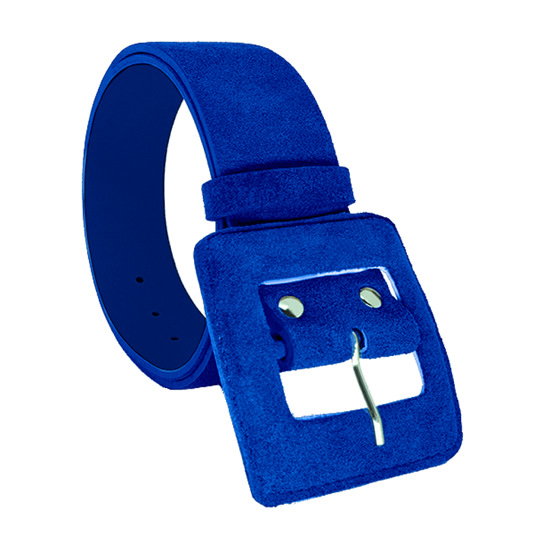 Suede Square Buckle Belt - Royal Blue