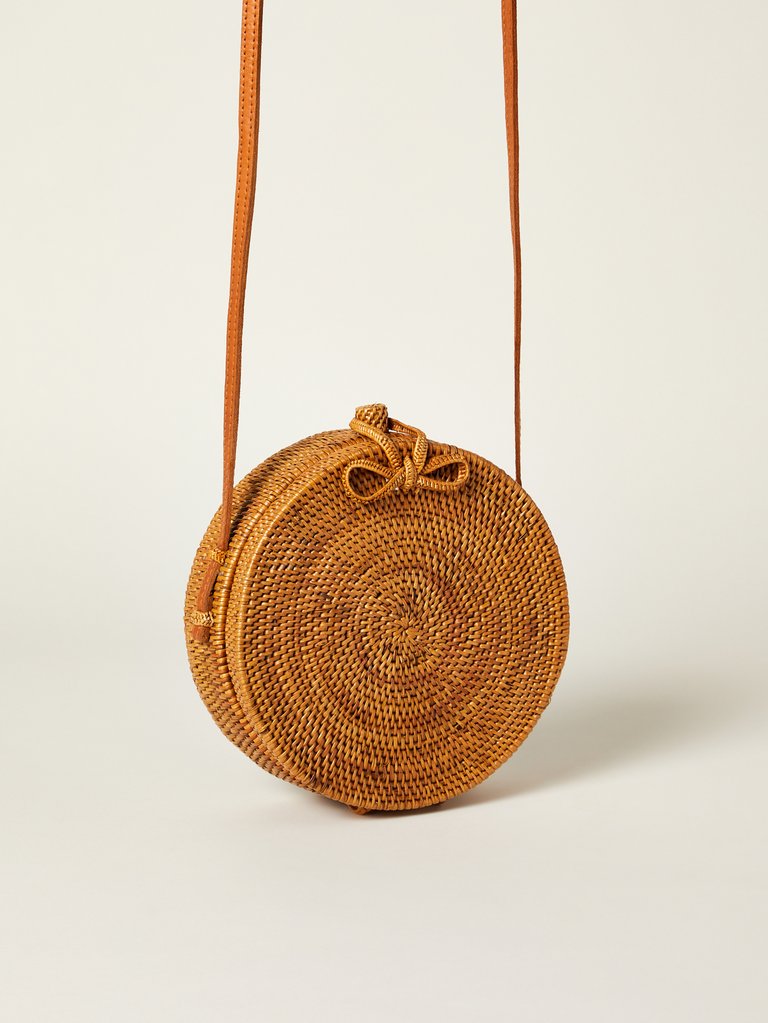 Rose Round Woven Bag