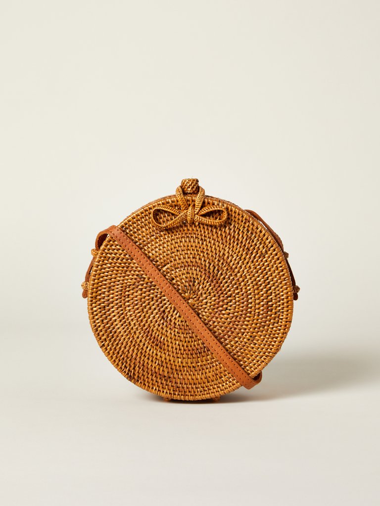 Rose Round Woven Bag