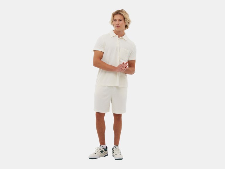 Firbeck Terry Polo Tee - Marshmallow - Marshmallow