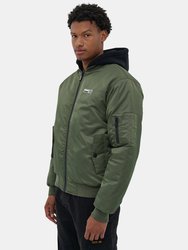 Mens Bomper Fleece Hood Bomber Jacket