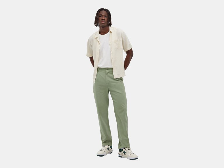 Tonman Relaxed Pleated Trousers - Hedge Green - Hedge Green