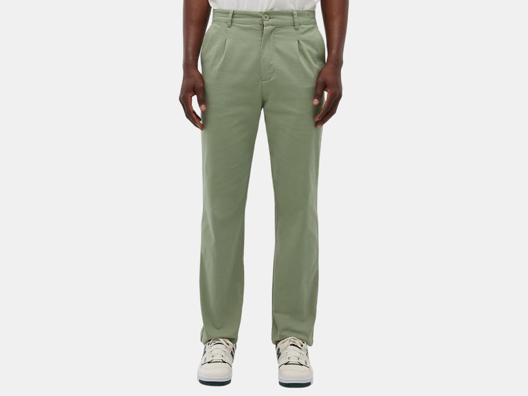 Tonman Relaxed Pleated Trousers - Hedge Green