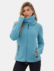 Womens Funnel Microfleece Zip-Up Wrap Neck - Arctic