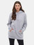 Womens Ivyisla Longline Deboss Hoodie - Grey