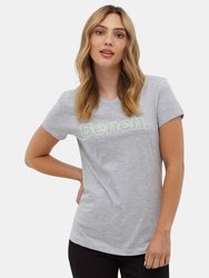 Womens Leora Outline Logo Tee - Grey Marl