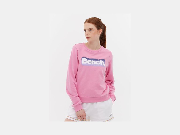French Terry Graphic Crew Neck Sweatshirt - Blush Pink