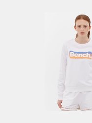 French Terry Graphic Crew Neck Sweatshirt - White